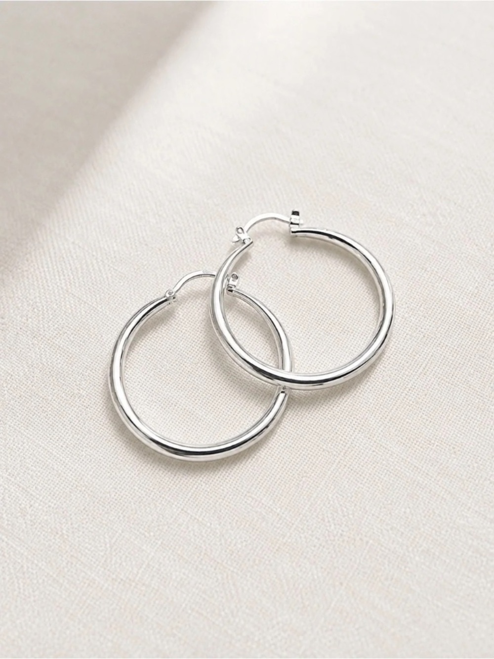 .925 Sterling Silver Large Hoop Earrings New Classic Statement Jewelry
